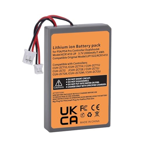 GamePad 2000mAh 交換用バッテリー、ソニー PS4/ PS4 Pro Slim LIP1522 & KCR1410 Dualshock 4 V1 V2 ワイヤレスコントローラーバッテリーに対応(1 Pc Battery)