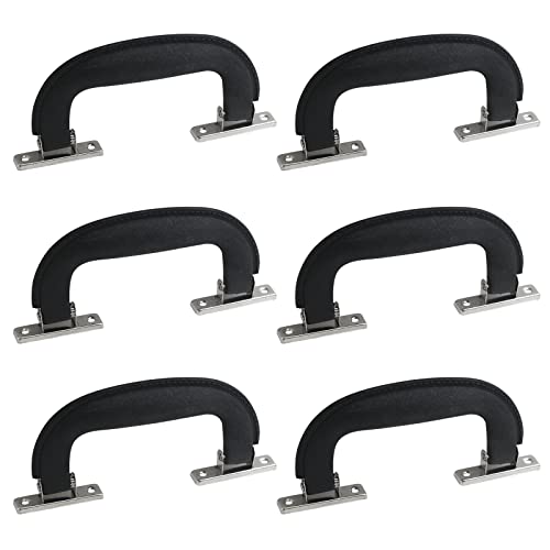 Antrader 6-Pack Plastic 150mm Long Luggage Trunk Pull Handle Suitcase Side Holder, Black