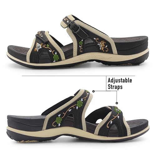 Image of Gold Pigeon Shoes SIGNATURE Comfort Walking Slides Sandals for Women | Arch Support, Waterproof, Non-Slip