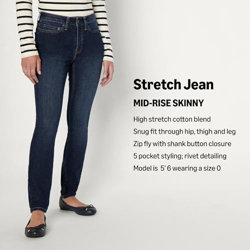 Image of Amazon Essentials Women's High Stretch Mid-Rise Skinny Jeans