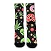 Meaudiwes Fashion Dress Decor Socks, Comfortable Work Leisure Sports Socks For Girls And Boys Alien Donut Pot Leaf Weedleaf Pizza Black