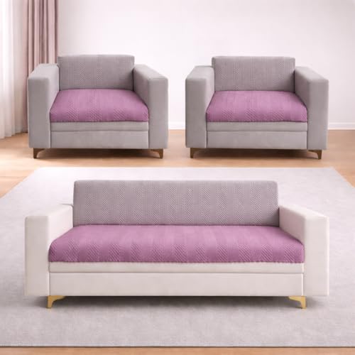 Image of Homerz Premium Velvet Sofa Cover Panel | Soft & Velvety Fabric | Rich Vibrant Colours | Sofa Protector for Living Room (Onion, 5 (3+1+1) Seater, Only Seat Cover)