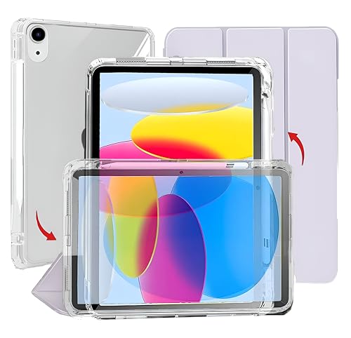 Image of ProElite Case Cover for iPad (A16) 11th /10th Gen (2025 /2022) Case, Sliding Detachable Smart Flip Case Cover for Apple iPad 11th /10th Gen with Pencil Holder, Lavender