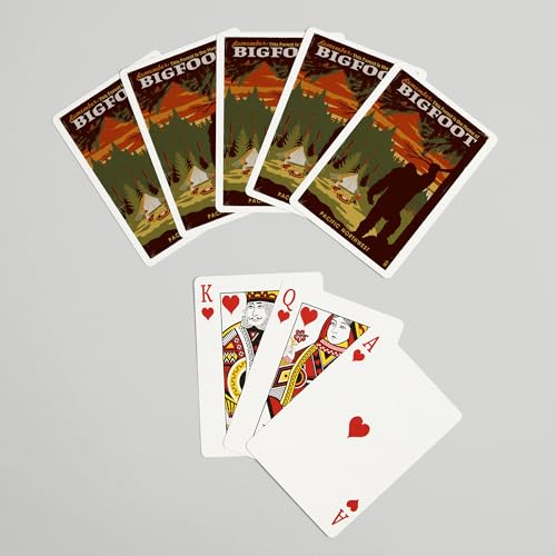 Lantern Press Pacific Northwest Home of Bigfoot, 52 Naipes Poker miniatura 7
