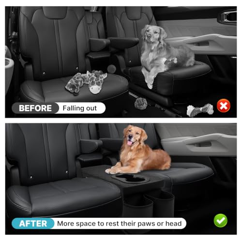 Image of Mixsuper Liner Car Seat Organizer for Kia Sorento 2021-2026, Console Organizer Backseat Box with Cup Holders for Kia Sorento, Kids Toys Baby Supplies Dog Toy Box Storage Bin Travel Accessories