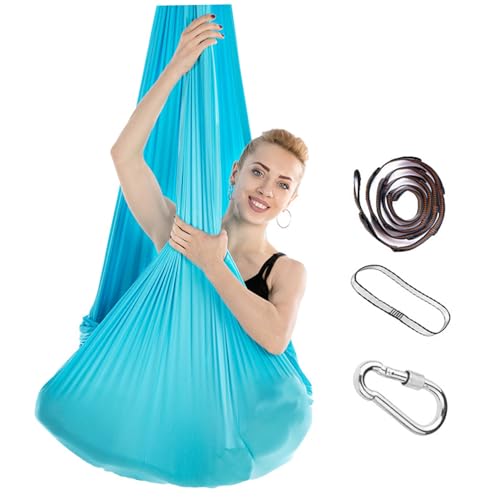 Sensory Swing for Kids Indoor, 280x100cm Hanging Swing with 360Â° Swivel Hanger Kit, Adjustable Swings for Aerial Yoga Autism, Asperger (Blue)