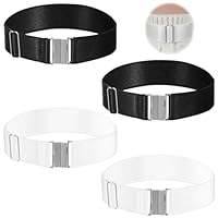 Bremorou 4 Stück Verstellbare Strumpfhalter für Damen, Hochelastische Oberschenkel Strumpfbänder, Schwarz, Strapsbänder für Cosplay Party und Alltag