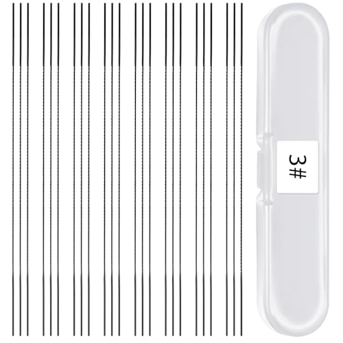 TXErfolg 24 Pièces Lames de Scie à Chantourner 130mm Scie a Chantourner avec boîte en plastique Nr.3 Lames de Scie en Acier Carbone pour Bois, Plastique, Mousse,...