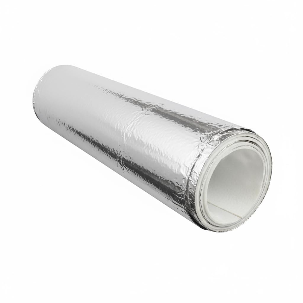 Manta Aislante de aerogel con lámina de Aluminio, Aislamiento y protección contra Incendios, Impermeable, Resistente a la Humedad(1.5X0.66m(59x25.9in),Thickness: 3mm)