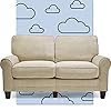 Serta Copenhagen 61" Loveseat - Pillowed Back Cushions and Rounded Arms, Durable Modern Upholstered Fabric - Tan 41Gp767BZKL. SS100