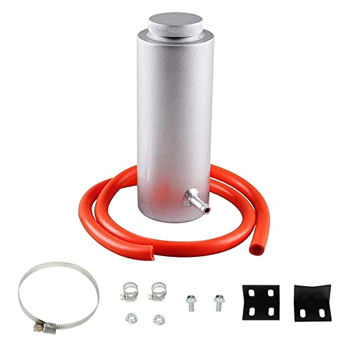 BLACKHORSE-RACING Universal 800ml Car Radiator Coolant Overflow Oil Catch Tank Cooling Catch Bottle Overflow Reservoir Heatsinks Aluminum Billet Silver