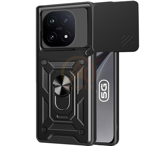 Image of Armor Bumper Back Cover Case for IQOO 15 5G Rotating Camera Cover, Ring Holder & Kickstand | Heavy Duty & 360 Degree Protection IQOO 15 5G Back Cover (Black)