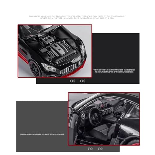 Image of LONGMIRE Metal Pull Back Diecast Car Pull Back Model with Sound Light Boys Gifts Toys for Kids Pack of 1, Multicolor (1:32 Benz GTR)