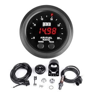 Universal Digital Wideband Air/Fuel Ratio AFR Gauge – 2-1/16″(52mm) – Wideband UEGO AFR O2 Oxygen Sensor Controller Gauge