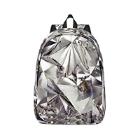 Uusnwaa Canvas Diamond Pattern Print Backpack For Women And Men,Lightweight Classic Laptop Backpack For School,Travel And Daily Use