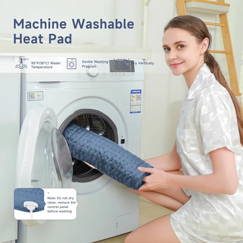 Image of Heating Pad for Back Neck Shoulder, Heating Pads for Period Cramps Relief, Christma s, Father, Mother Gifts for Women, Men, Dad, Mom, Soft & Rapid Heat Large Size 17 inchx33 inch