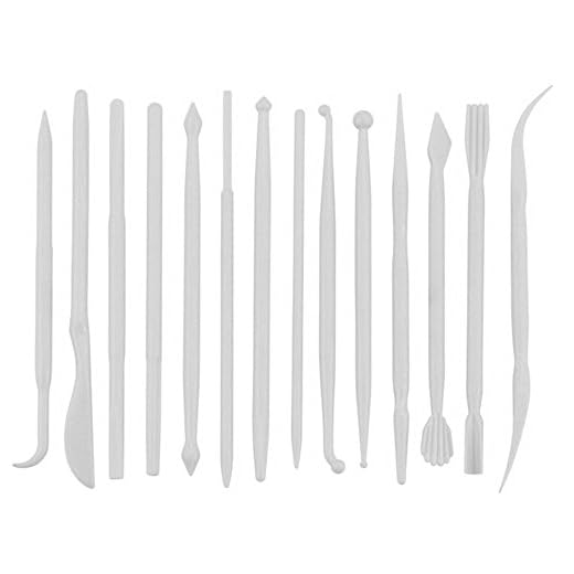 yueton 14pcs Set Plastic Crafts Clay Modeling Tool for Shaping and Sculpting (White)