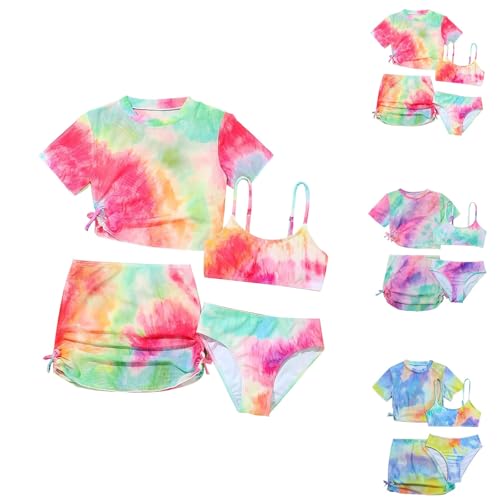 Girls Swim Sets Beach Athletic Rash Guard Soft Swimwear Cover up Cute Print Bikini Bathing Suits Summer Swimming Outfits2