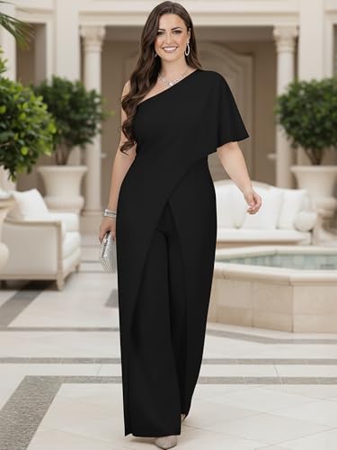 Image of KOH KOH Womens 2026 One Off Shoulder Asymmetric Long Pant Jumpsuit Romper