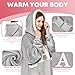 Wearable Blanket Hoodie with Letter A-Z - Oversized Sweatshirt Blanket Hooded Monogrammed Personalized Gifts for Women Girlfriend Sister, Grey, Initial H