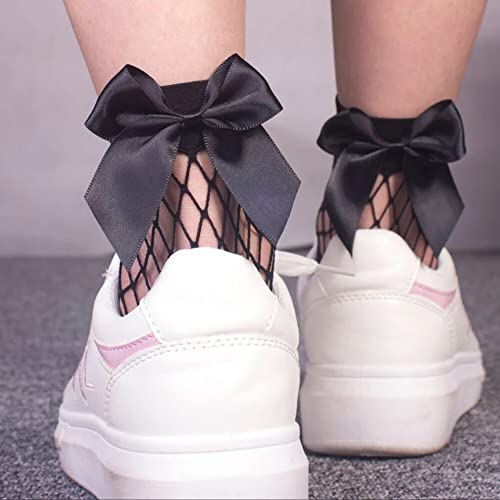 SOLL Women Fishnet Ankle Socks | Fashion Ribbon Socks 3-pairs Size 5-94