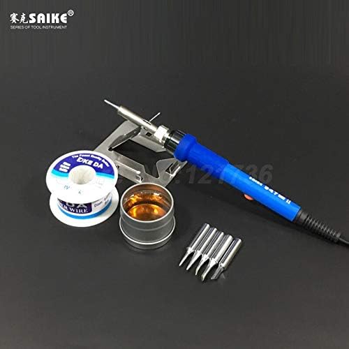 Soldering SAIKE 947 60W Adjustable Temperature Electrical Soldering Iron Hand Welding Torch Solder Gun With Work Light 220V EU - (Color: Package 6, Plug Type: EU)