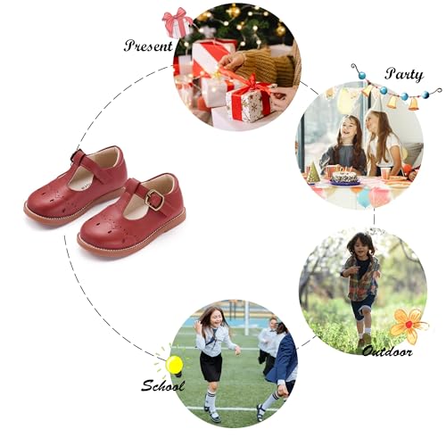 Image of Felix & Flora Toddler Girl Mary Jane Dress Shoes - School Oxford Flats for Girl Party Shoes.