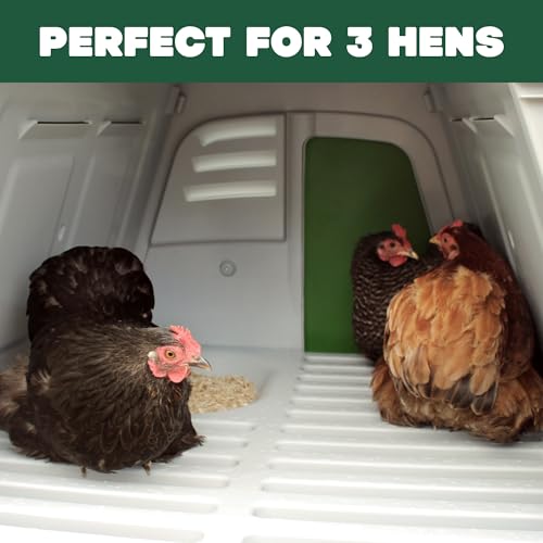 Image of Omlet Eglu Go Chicken Coop | Compact Starter or Croody Coop | Ideal for up to 3 Large Hens or 4 Bantams | Easy to Clean Plastic Chicken House | Climate Controlled for All Weather | Coop only