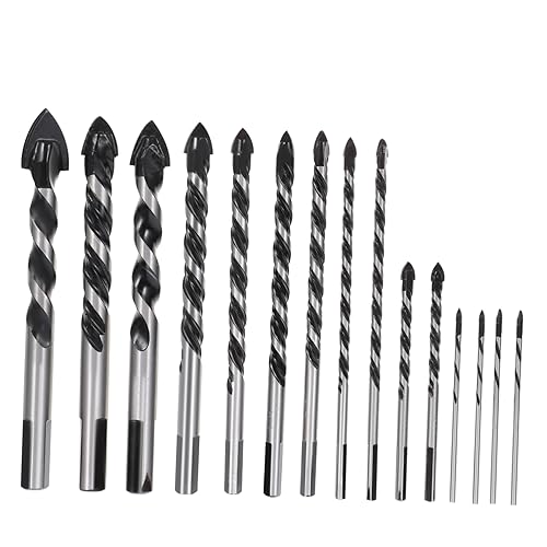 ARTIBETTER Concrete Drill Bit Set 15pcs Multi-Function Drill Bits for Cement Tile Brick Ceramic Marble Stable Drilling Smooth Chip Removal