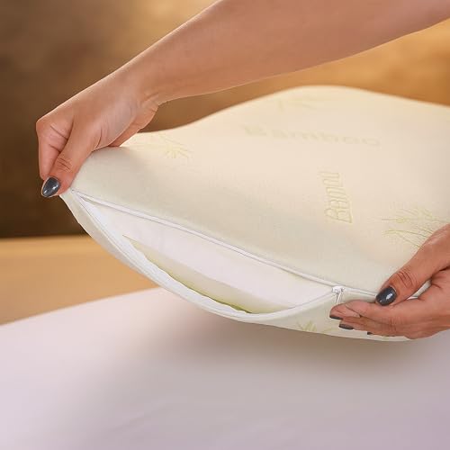 Image of MYTRIDENT Classic Bamboo Memory Foam 1 Pc Pillow|200 GSM Spun Knitted Bamboo Fabric