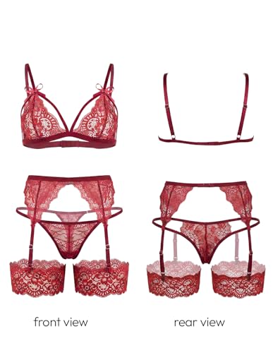 Image of Babydoll Lingerie Set for Women | Lace Bra Panty Set | Honeymoon Night Dress | Free Size Lace Lingerie Set