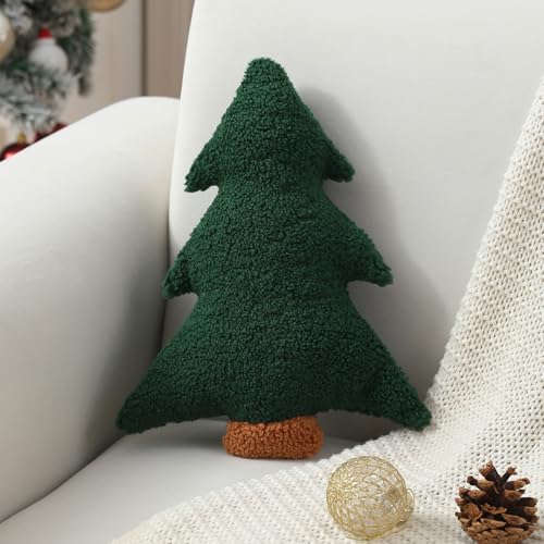 Image of Allorry Christmas Pillows,Christmas Tree Pillow Cute Xmas Tree Shaped Plush Pillow Stuffed Christmas Decor for Party Home Sofa Cushion Bed Decorations(12.2 Inch) WL-006A