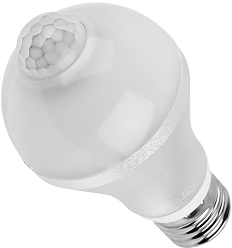 GPCT 5W Infrared Motion Activated E26 LED Warm/Cool Bulb. Auto ON/Off, Outdoor/Indoor Motion Sensor Dusk to Dawn Light Bulb W/Motion Detector for Front Door Garage/Basement/Hallway/Stairs/Patio/Backy