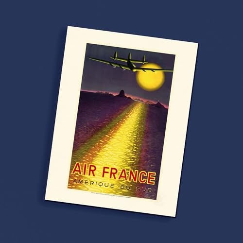 Affiche Air France coucher de soleil pour salon rétro chic