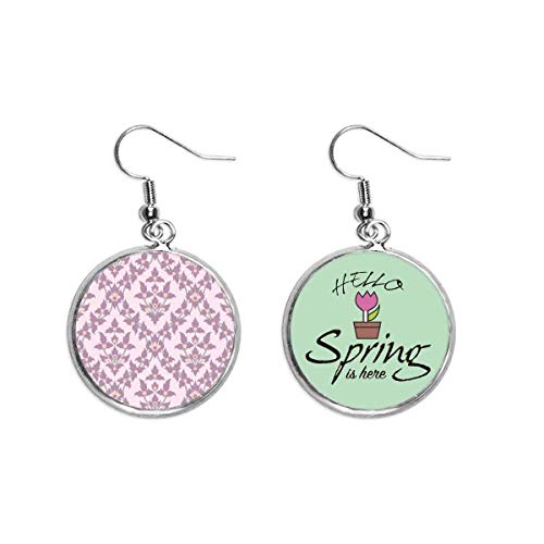 Pendientes de primavera lila ligeros que no pesan con flores clasicas