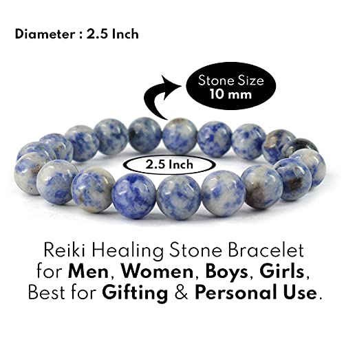 Image of Reiki Crystal Products Certified Natural Crystal Stone Round 10 mm Beads Bracelet for Men and Women | Reiki Charged Gemstone Jewellery Bracelet| Multiple Stone Variants Available