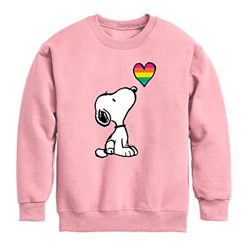 HYBRID APPAREL - Peanuts - Snoopy Rainbow Heart - Toddler & Youth Crewneck Fleece Sweatshirt