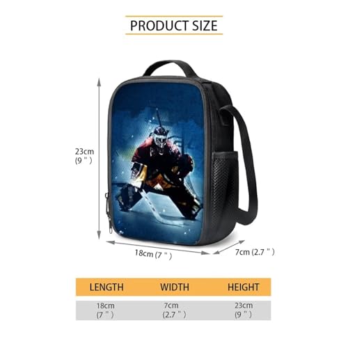 School Bookbag With Lunch Box Pencil Case Casual Daypack, Ice Hockey Goalie Backpacks Set 3-in-1 Kids Backpack Durable School Bags3