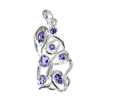 Pendentif améthyste violet en argent bijou de déclaration idéal pour vos soirées
