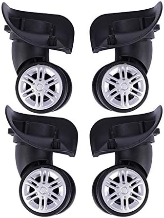 Lezed Suitcase Wheels Spare Wheels Luggage Replacement Swivel Wheels Universal Durable Rubber Mute Casters Fittings Silent Wear Pulley for Travel Case 4 PCS