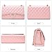 DIUY Quilted Leather Crossbody Bags for Women Trendy Ladies Shoulder Purse Satchel HandBag with Chain Strap, pin'k
