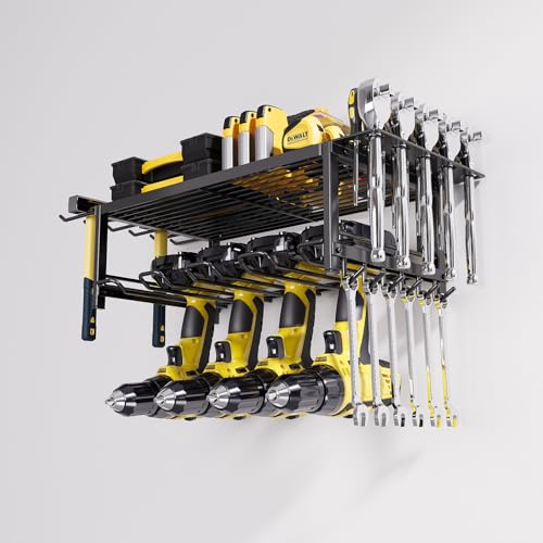 Libérez votre établi avec le support mural pour outils électriques à deux couches