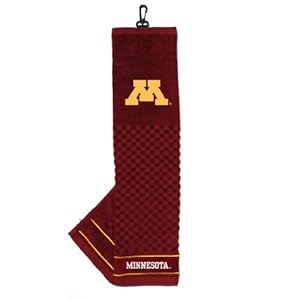 Team Golf NCAA Minnesota Golden Gophers Embroidered Golf Towel Embroidered Golf Towel, Checkered Scrubber Design, Embroidered Logo