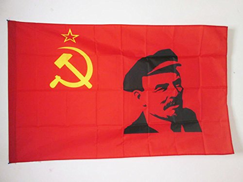 AZ FLAG - USSR with Lenin Flag - 2x3 Ft - Soviet Union communist Banner with Sleeve - 100% Polyester - Fade Resistant - Vivid Colors - 2' x 3' Feet - 90x60 Cm