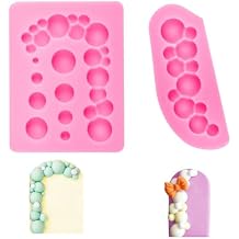 2 PCS 3D Pearl Fondant Mold Semi Sphere Ball Chocolate Silicone Molds Bubble Cake Decorating Baking Molds for Cake Decoration, Candy, Desserts, Sugar Craft, Resin, Soap, Clay Crafts