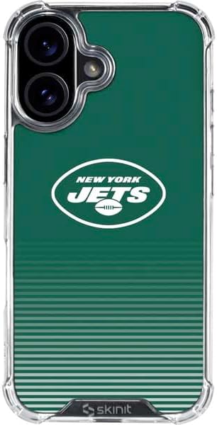 Skinit Clear Phone Case Compatible with iPhone 16 - Officially Licensed NFL New York Jets Double Vision Design