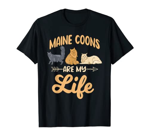 Maine Coons Are My Life Gatos Maine Coon Camiseta
