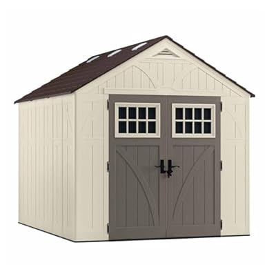 Suncast 8' x 10' Heavy-Duty Resin Tremont Storage Shed, Sand