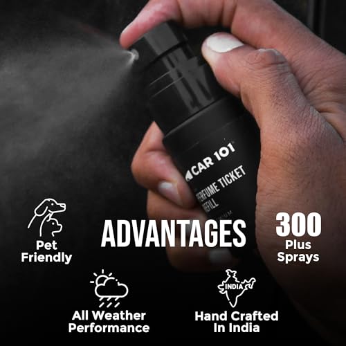 Image of CAR101 Black Vanilla Premium Car Perfume 35ml with Wooden Dangler | 300 + Sprays |Fine Fragrance Car Air Freshener|Car Accessory Interior|Luxury Air Freshener for Accessories & Dashboard