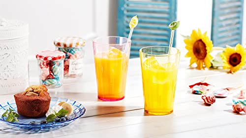 Scandinovia - 32 Oz Unbreakable Premium Iced Tea Glasses - Set Of 6 - Tritan Plastic Tumbler Cups - Perfect For Gifts - Bpa Free - Dishwasher Safe - Stackable (Assorted Color) #TOP3